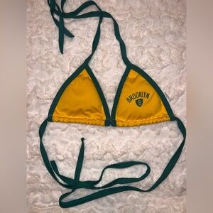 Women's Brooklyn Brazil Yellow and Green Bikini Top